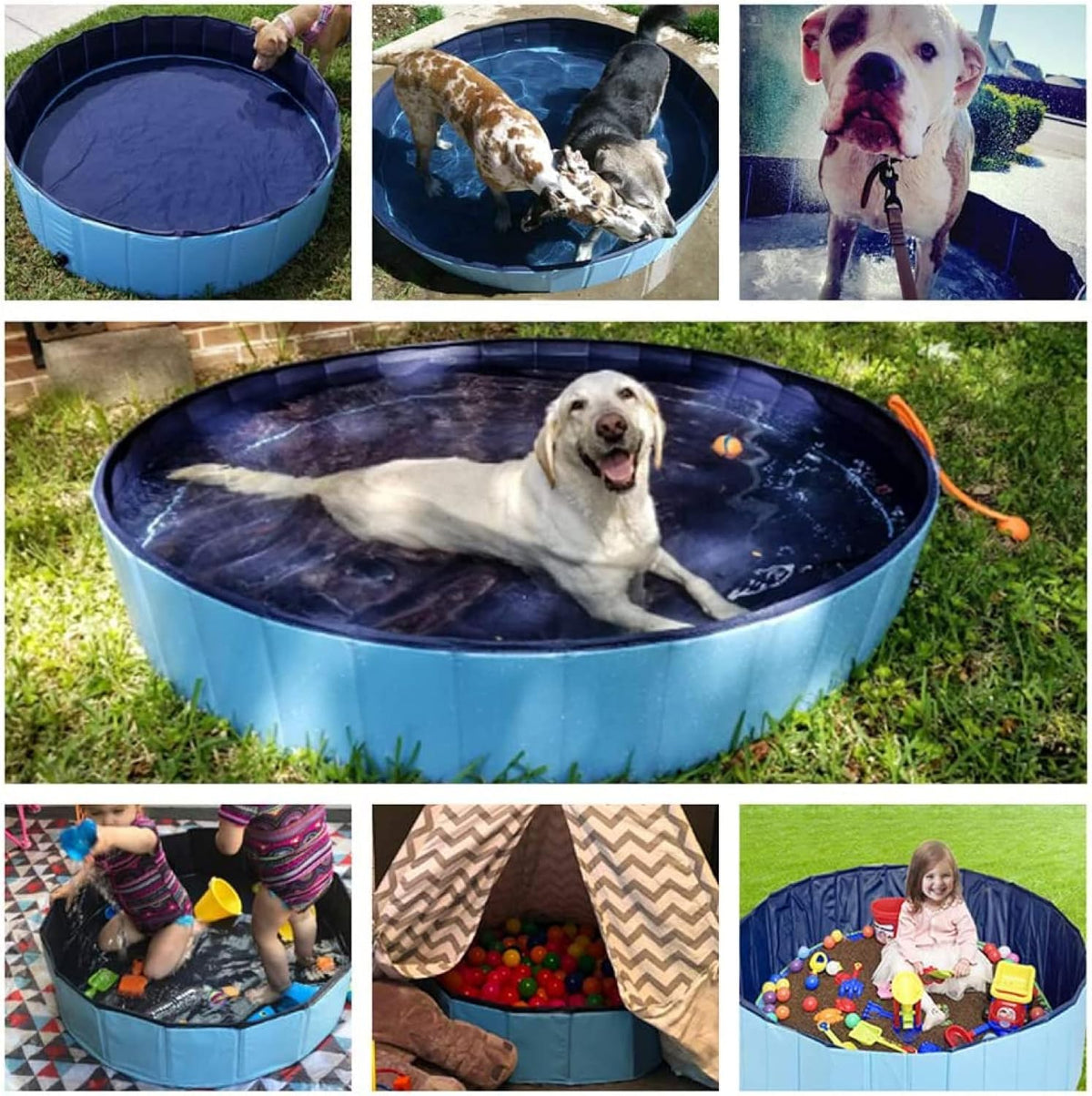 Jasonwell Foldable Dog Pool Collapsible Hard Plastic Dog Swimming Pool Portable Kiddie Pool Pet