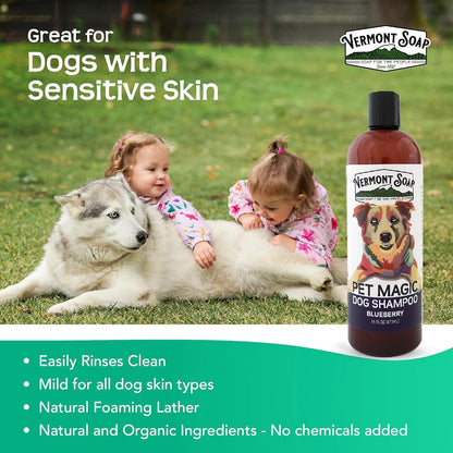 VERMONT SOAP Organics Pet Shampoo - Infused with Organic & Natural Olive Oil, Coconut & Aloe Vera