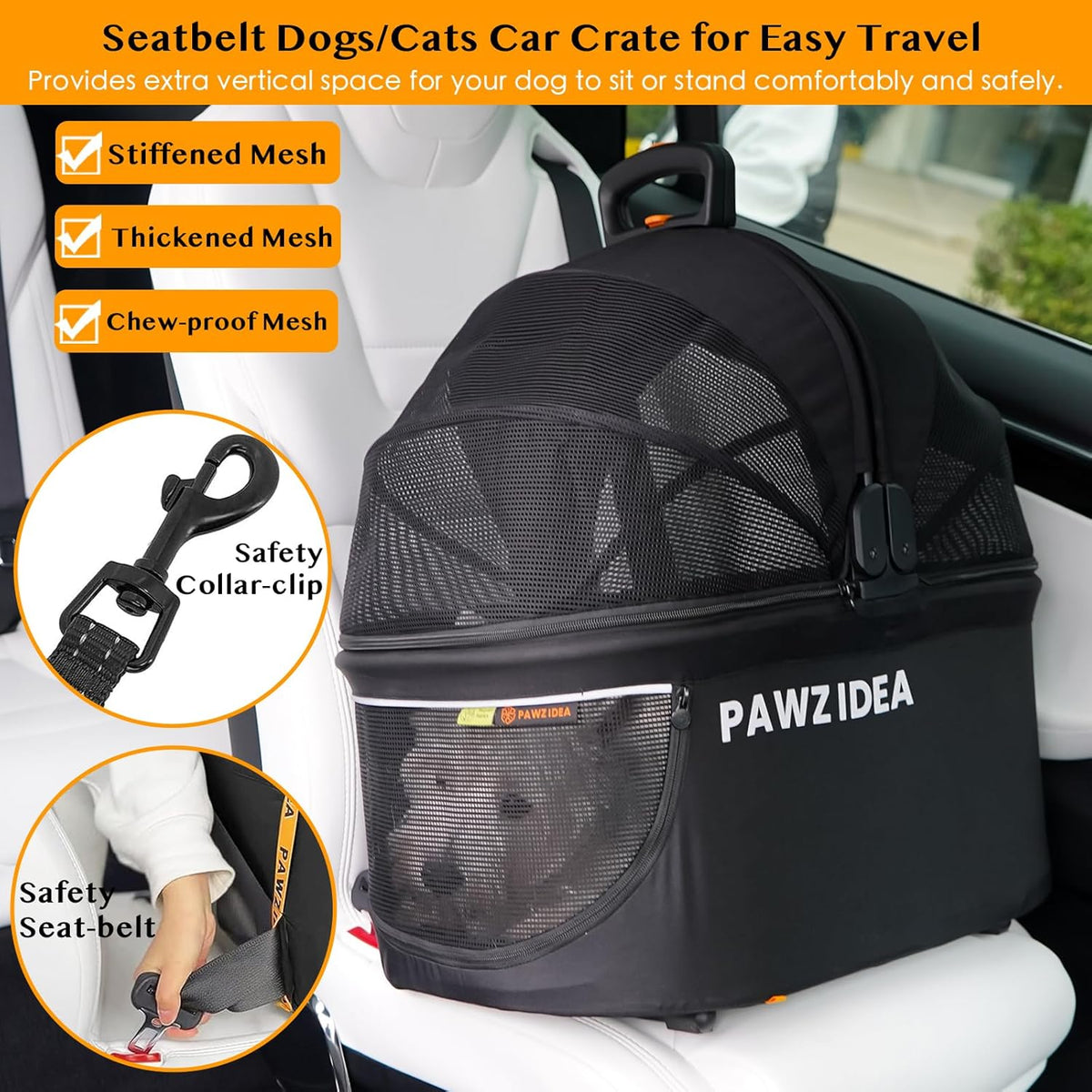 PAWZIDEA Pet Stroller 4 in 1, Dog Strollers for Small/Medium Dogs/Cats with Detachable Carrier