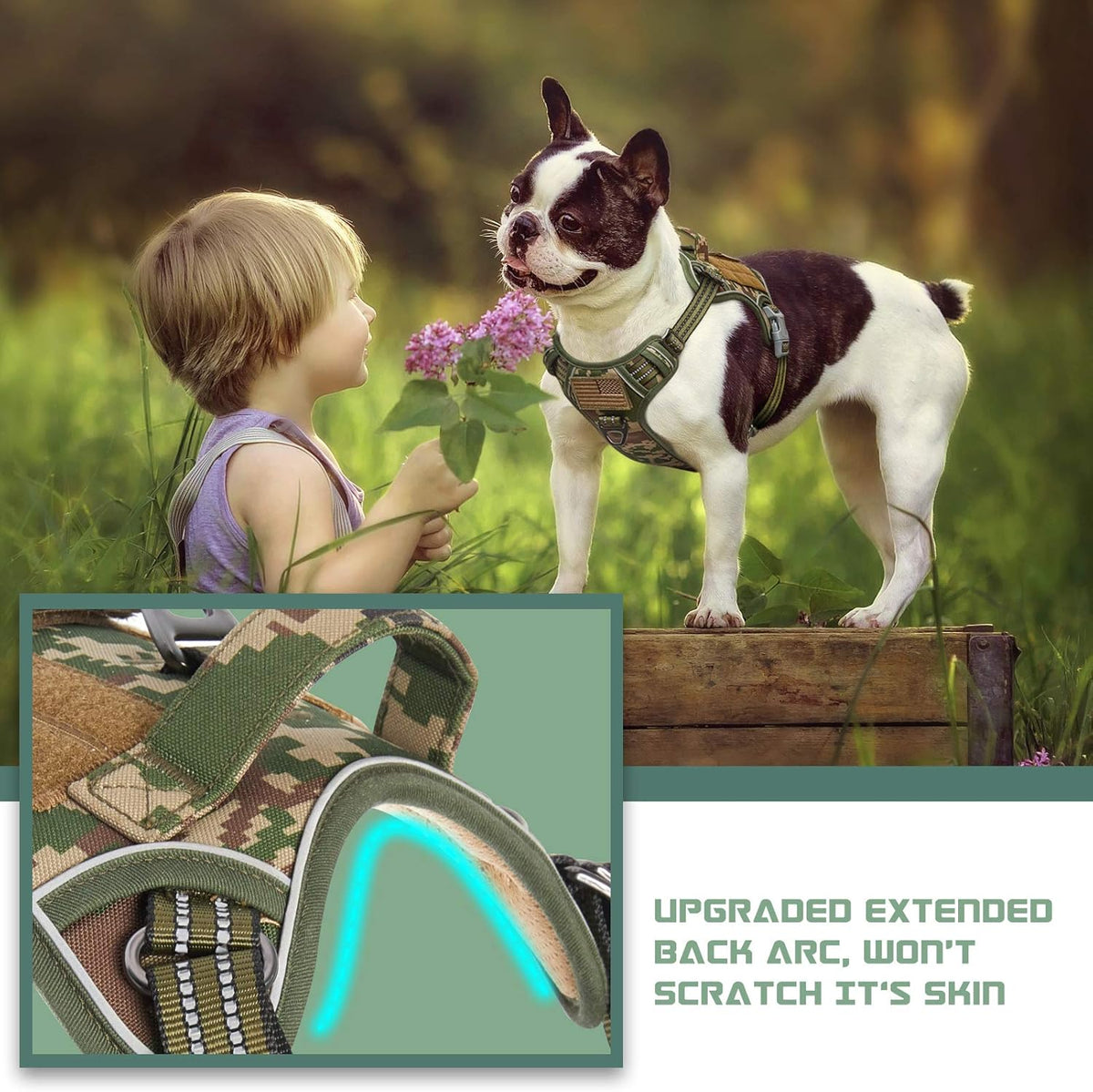 BUMBIN Tactical Dog Harness for Medium Dogs No Pull, Famous TIK Tok No Pull Dog Harness, Fit Smart