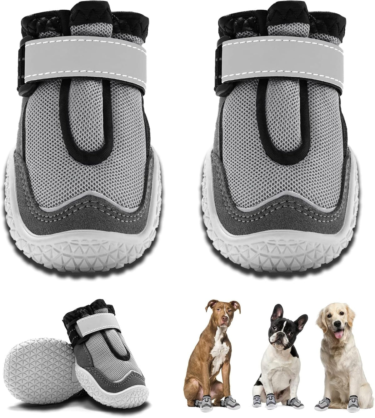 Hcpet Dog Boots for Large Dogs, Dog Shoes for Hot Pavement Winter Snow, Paw Protector Dog Booties