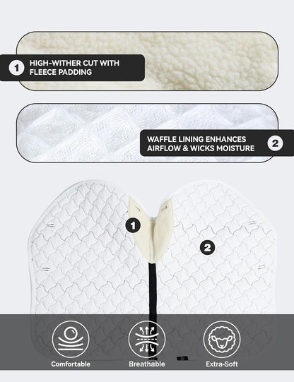 Close Contact Non-Slip Design Horse Riding Pad Moisture-Wicking Shock Absorbing English Saddle Pad
