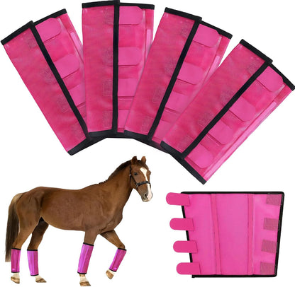 Mesh Horse Fly Boots Set of 4，Adjustable and Universal Loose Fitting & Non-Slip Horse Fly Leggings