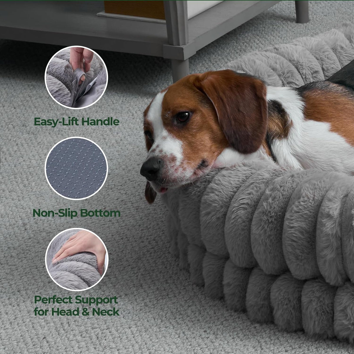 BALANCE Luxury Donut Dog Bed, 43 Inches Round Dog Beds Large Sized Dogs Washable, Orthopedic