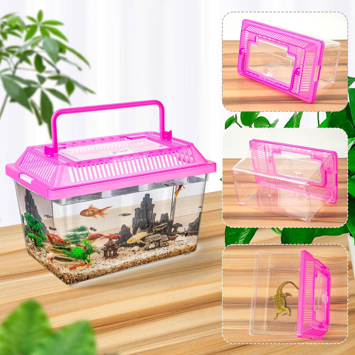 12Pcs Plastic Reptile Terrariums Carrier Cage, Tarantula Enclosure Breeding Box Hatching Container