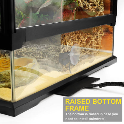 10 Gallon Professional Glass Terrarium 12"x12"x18" Durable Reptile Habitat Tank with Heat Resistant