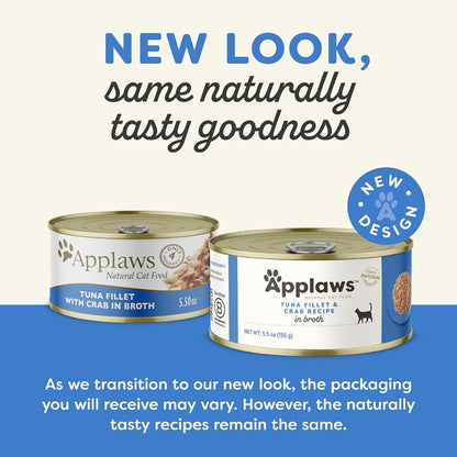 Applaws Natural Wet Cat Food in Broth, Made with Limited and Natural Ingredients, Fish Selection