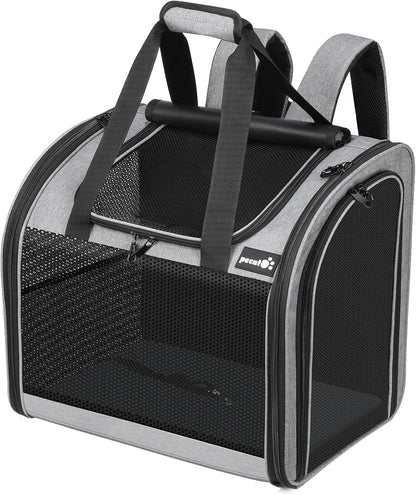 Pecute Cat Backpack with Widened Interior Space, Upgraded Dog Backpack Carrier with Various Ways to