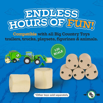 Big Country Toys 5-Piece Hay Bale Set - Toy Hay Bales for Farm Animal Toys for 3 Year Old Boys &