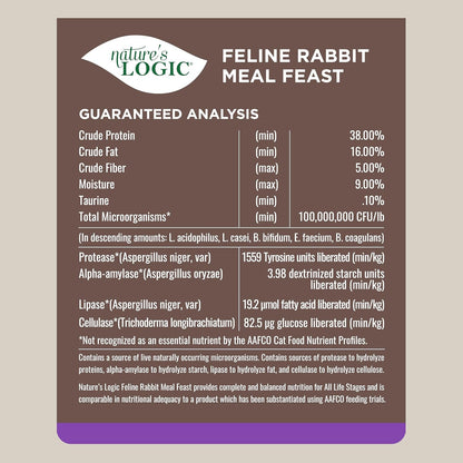 Nature's Logic Feline Chicken Meal Feast Cat Food - High-Protein Dry Food for Cats, 100% Natural