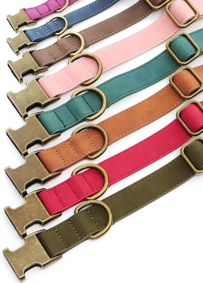 Didog Soft PU Leather Dog Collar, Stylish Quick Released Dog Collar for Large Dogs, Easy Clean