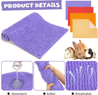 Barydat 8 Pcs Guinea Pig Cage Liner for Guinea Pig Cage Bedding Reusable Rabbit Mat Pad Washable