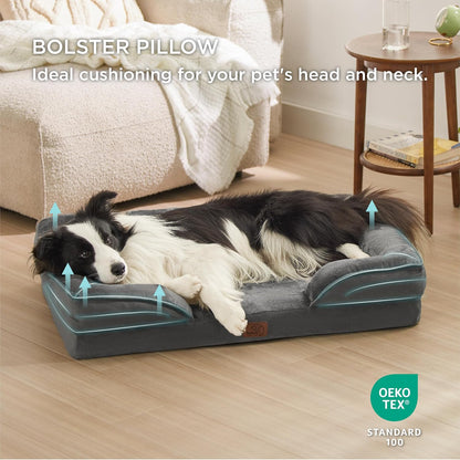 Bedsure Orthopedic Dog Bed for Large Dogs - Big Washable Dog Sofa Beds Large, Supportive Foam Pet