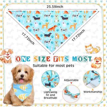Reginary 72 Packs Dog Bandanas Bulk Triangle Scarf Bibs Adjustable Dog Bibs Bandanas for Pet