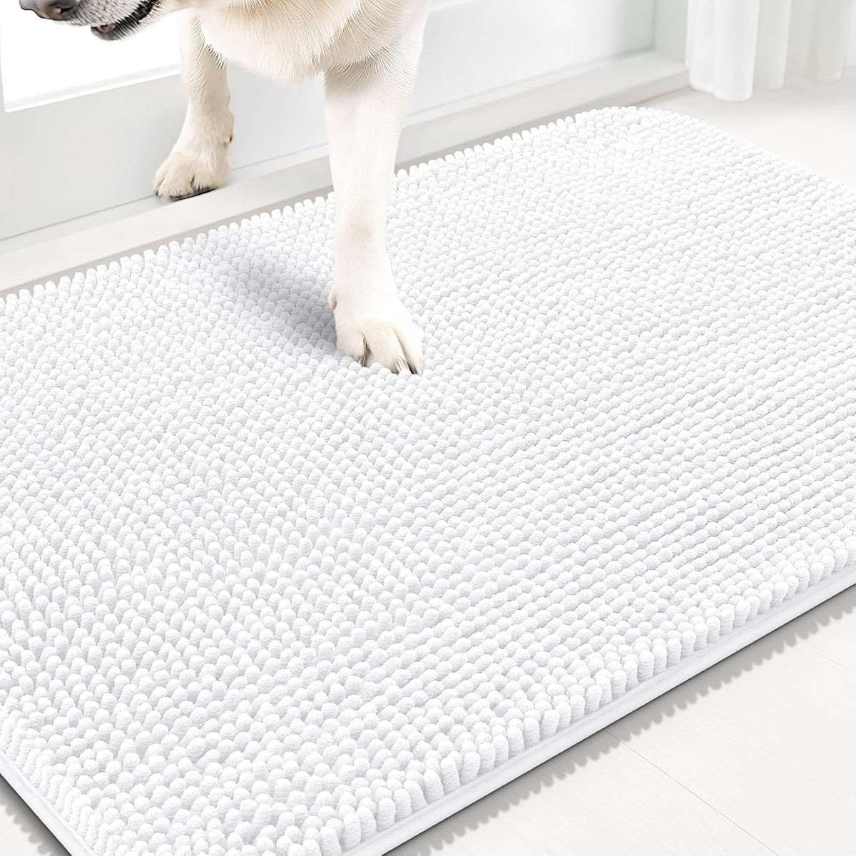 OLANLY Dog Door Mat for Muddy Paws 36x24, Absorbs Moisture and Dirt, Absorbent Non-Slip Washable