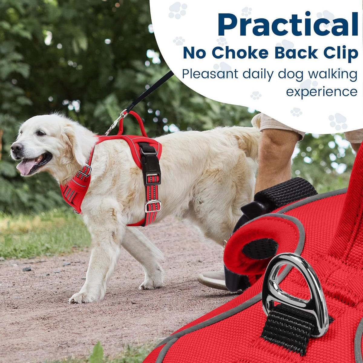 Funfox Dog Harness No Pull, Adjustable Pet Vest Harness, Super Soft Material with Vertical Handle