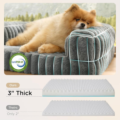 Bedsure Orthopedic Dog Bed for Medium Dogs, Waterproof Memory Foam Medium Pet Beds with Sides