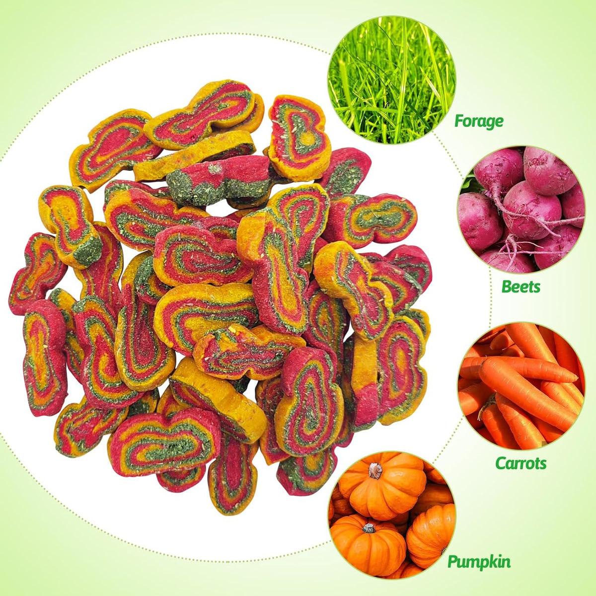 Fhiny Rabbit Chew Toys Mixed Forage Beetroot Carrot and Pumpkin Bunny Treats for Hamsters Guinea
