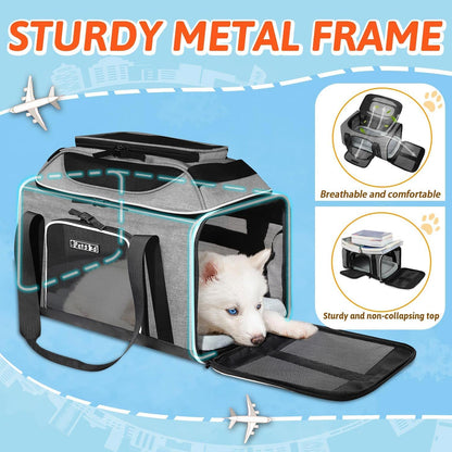 Petskd Top-Expandable Pet Carrier 17x12x8.5 Inches JetBlue Allegiant Spirit Airline Approved