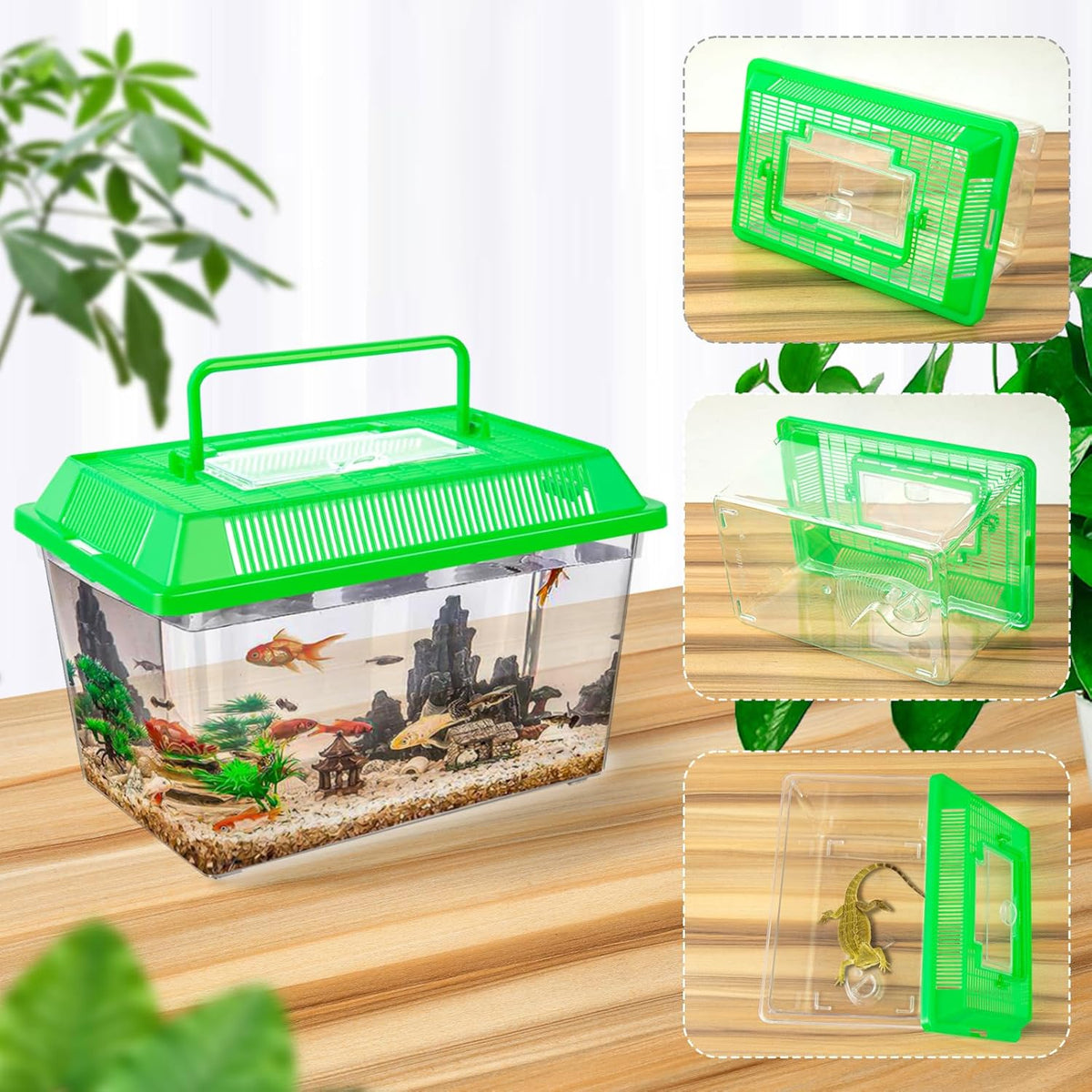12Pcs Plastic Reptile Terrariums Carrier Cage, Tarantula Enclosure Snake Breeding Box Hatching