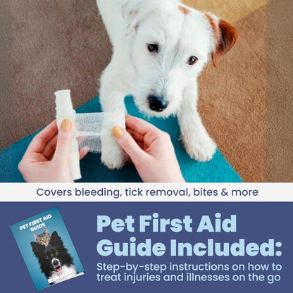 Dog First Aid Kit for Hiking & Travel - Vet Approved Emergency Supplies - Pet First Aid Kit Guide