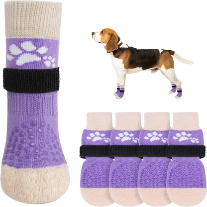 SCENEREAL Anti Slip Dog Sock to Prevent Licking Paws for Hardwood Floors, Boots & Paw Protector