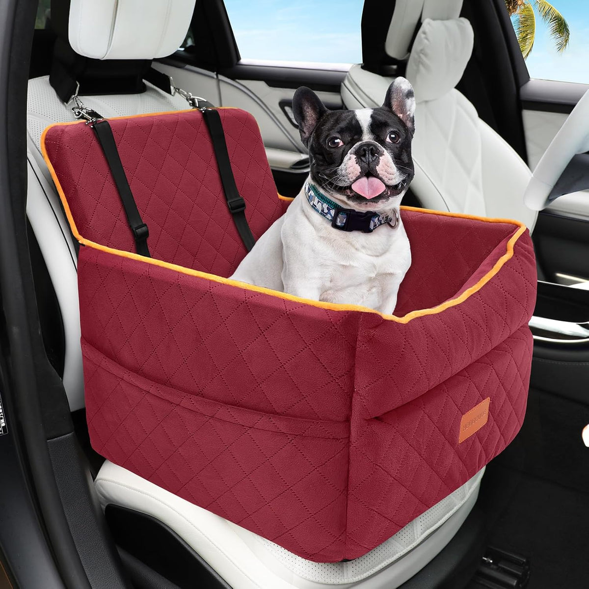 Dog Car Seat for Small Medium Dogs, Memory Foam Puppy Dog Booster Seat with Thick Cushion for Dogs