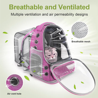 Expandable Cat Backpack,Cat Bubble Backpack Carrier for Carrying Cats, Pets and Small