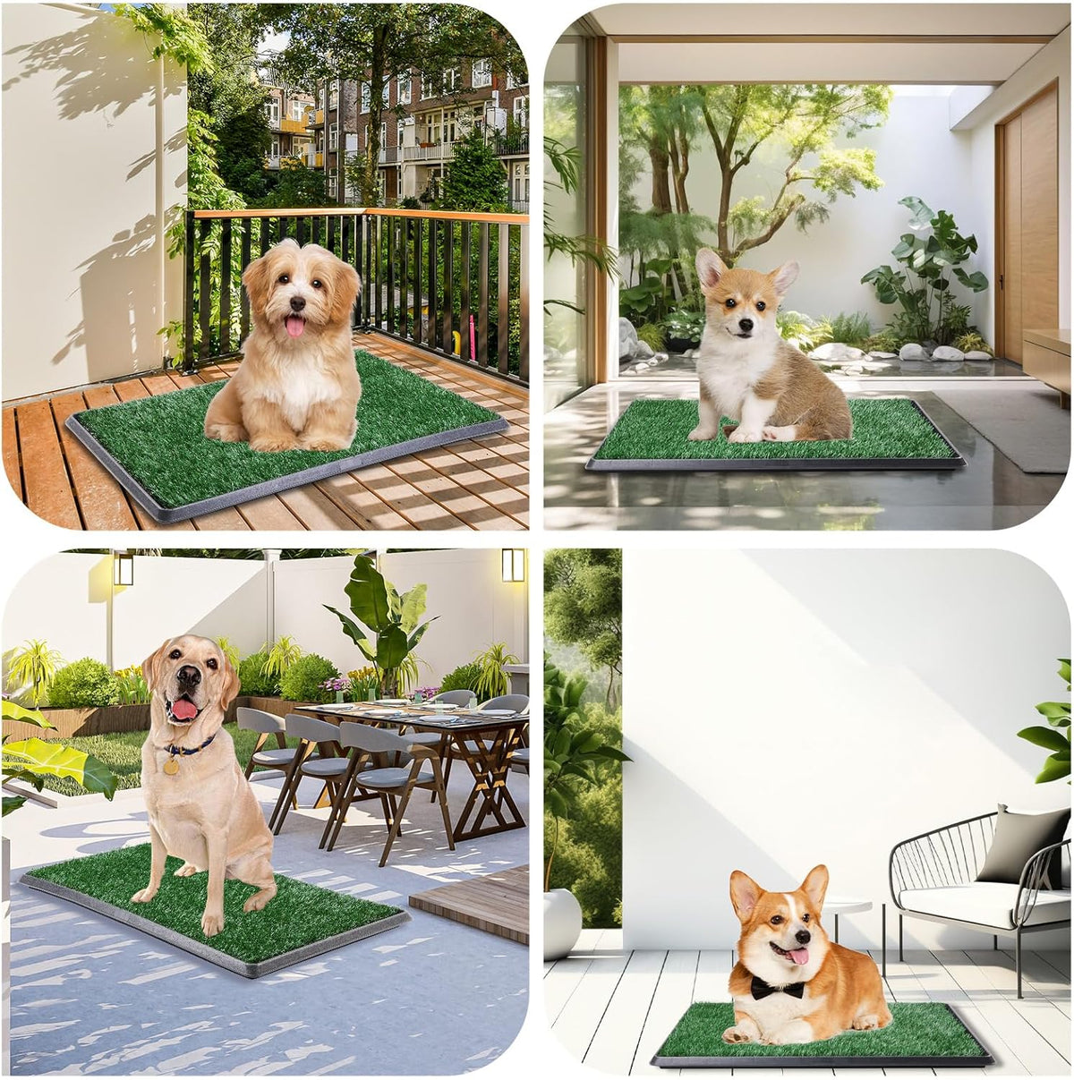 LOOBANI Dog Grass Pad with Tray - Dog Litter Box - Indoor Potty for Apartment and Patio Training