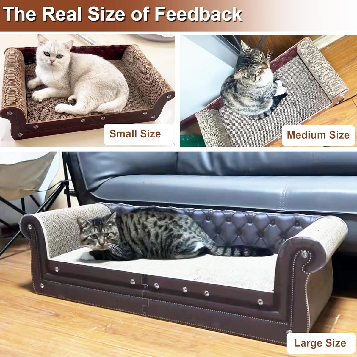 Scratching Sofa, Couch Shaped Thick Scratching Cardboard, Lounge Bed for Indoor Rest&Play, Sofa
