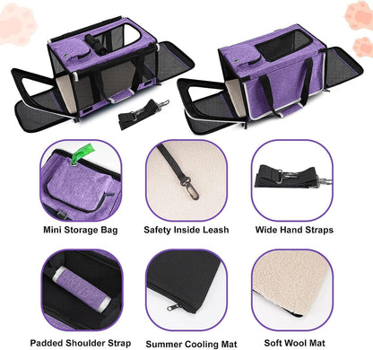 Carrying Bag for Yorkie Dog Travel Kennel Ventilated Softside Pet Carrier Tiny Dog Crate for Teacup