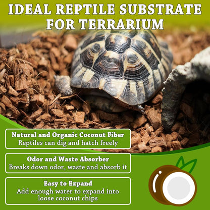 ZeeDix Natural Coconut Chips Substrate for Reptiles, Coconut Fiber Husk Reptiles Bedding