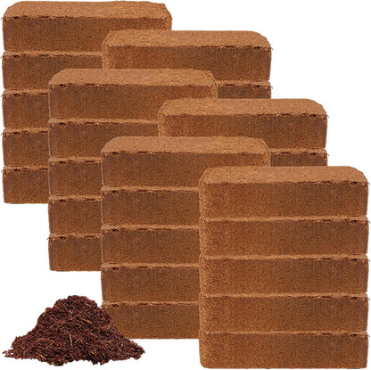 Coco Coir 650gm Bricks (30-Pack) - Organic Coco Coir for Plants & Gardening - OMRI-Listed Cocopeat
