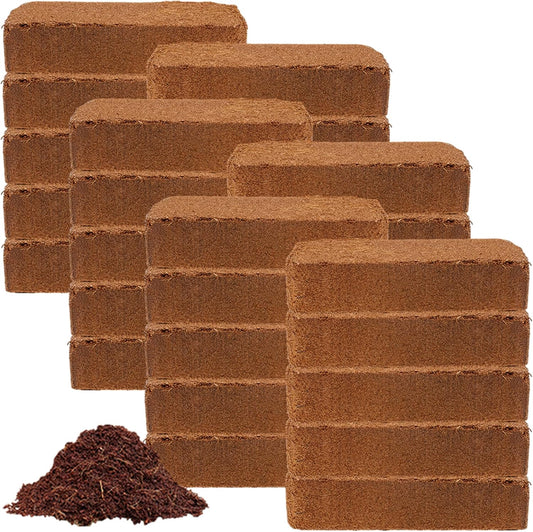 Coco Coir 650gm Bricks (30-Pack) - Organic Coco Coir for Plants & Gardening - OMRI-Listed Cocopeat