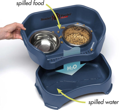 Neater Feeder Deluxe Mess Proof Dog Bowls Elevated for Large Dogs – Made in USA – No Spill Raised