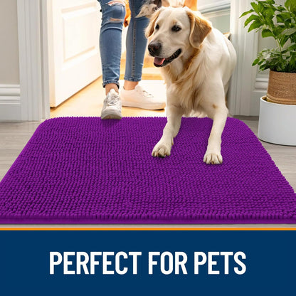 OLANLY Dog Door Mat for Muddy Paws 34x21, Absorbs Moisture and Dirt, Absorbent Non-Slip Washable