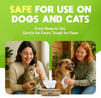 Lick-Safe Pet Wipes for Dogs & Cats - Vet-Approved & Hypoallergenic - Cleans Mud, Odors & Dander