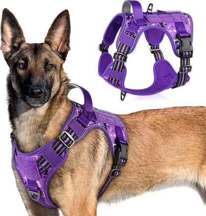 rabbitgoo Tactical Dog Harness for Large Dogs, No Pull Military Service Vest with Handle & Molle