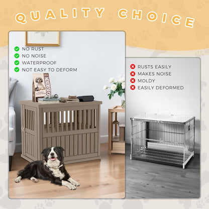Dog House - Resin Outdoor Dog Kennel with Ventilated Design, Waterproof Dog Bed Shelter for