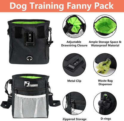 BARKIE Dog Training Kit - Treat Pouch, Pet Training Fanny Pack, 2 Puppy Training Clickers