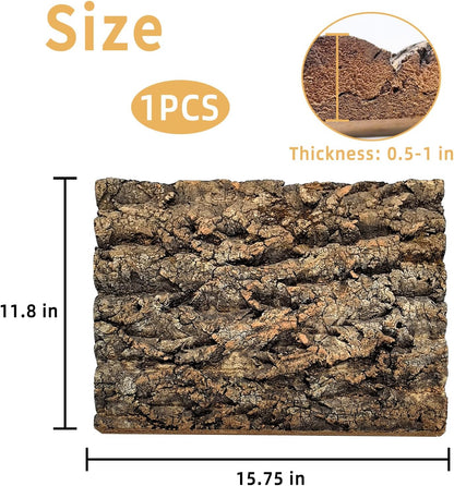 Tfwadmx Terrarium Cork Bark Background, 11.8"x15.75" Thickened Reptile Tank Tree Backdrop Wall