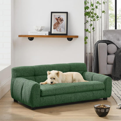 Dog Couch Bed, Mini Sofa for Dogs with Backrest and Armrest, Durable Pet Sofa with Soft Foam