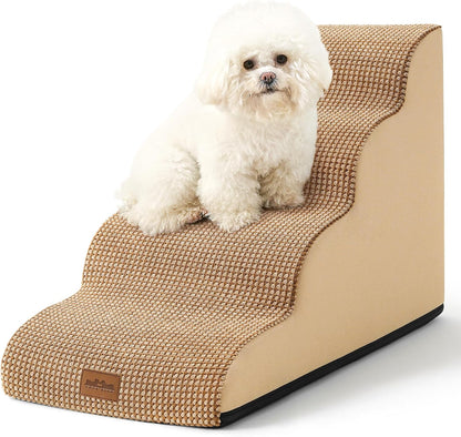 Dog Stairs for Small Dogs 19.7" H, Curved Dog Step for Puppy, Older or Cat, Medium Pet Ramp for