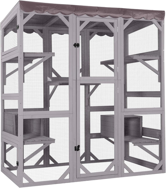 Aivituvin Catio Outdoor Cat Enclosure Large Cat House for Mulitiple Cats Walk in Kitty Cage with