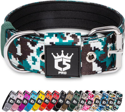 TSPRO Tactical Dog Collar 1.5 Inch Wide Thick Dog Collars with Heavy Duty Metal Buckle, Durable