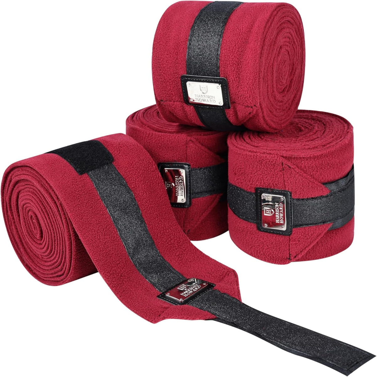 Harrison Howard Horse Polo Wraps Upgrade with Bling Leg Wraps for Horses 4-Pack Fleece Leg Wraps