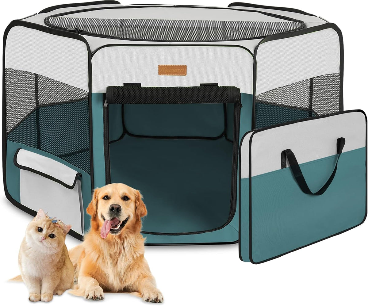 Dog Playpen, Portable Pet Play Pen for Cat, Puppies, Rabbits, Chickens, Foldable Large-Capacity Pet