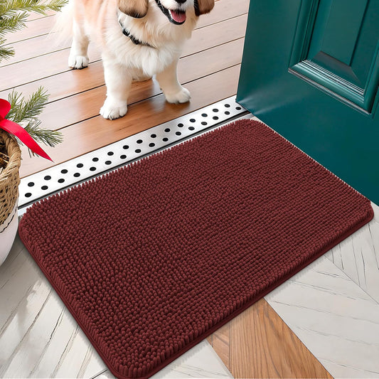OLANLY Dog Door Mat for Muddy Paws 24x16, Absorbs Moisture and Dirt, Absorbent Non-Slip Washable