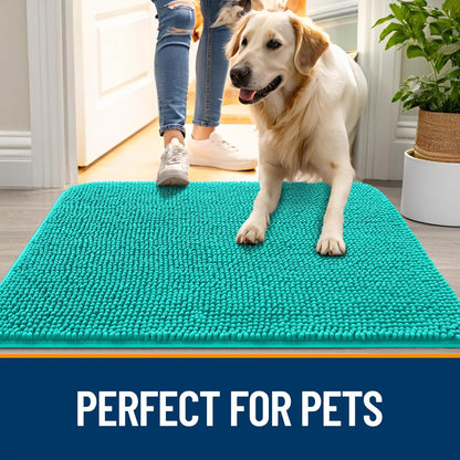 OLANLY Dog Door Mat for Muddy Paws 30x20, Absorbs Moisture and Dirt, Absorbent Non-Slip Washable