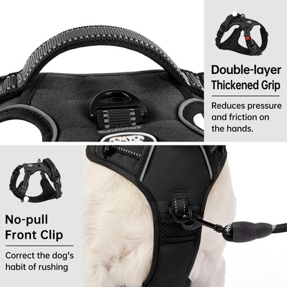 IVY&LANE No Pull Dog Harness for Medium Dogs, Dog Vest Harness with Leash, Safety Belt and Storage